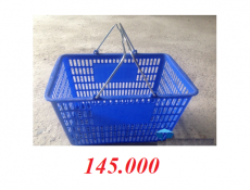 Làn nhựa dày quai inox